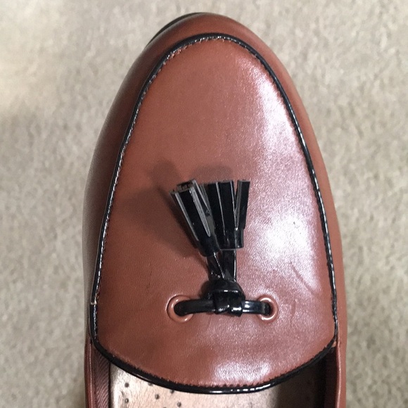 Trotters Brown Tasseled Leather Upper Flat Slip On Shoes-Size 10WW - Picture 6 of 12